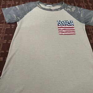 First Love‎ By Lovelyn Camo/Patriotic Shirt Size Medium